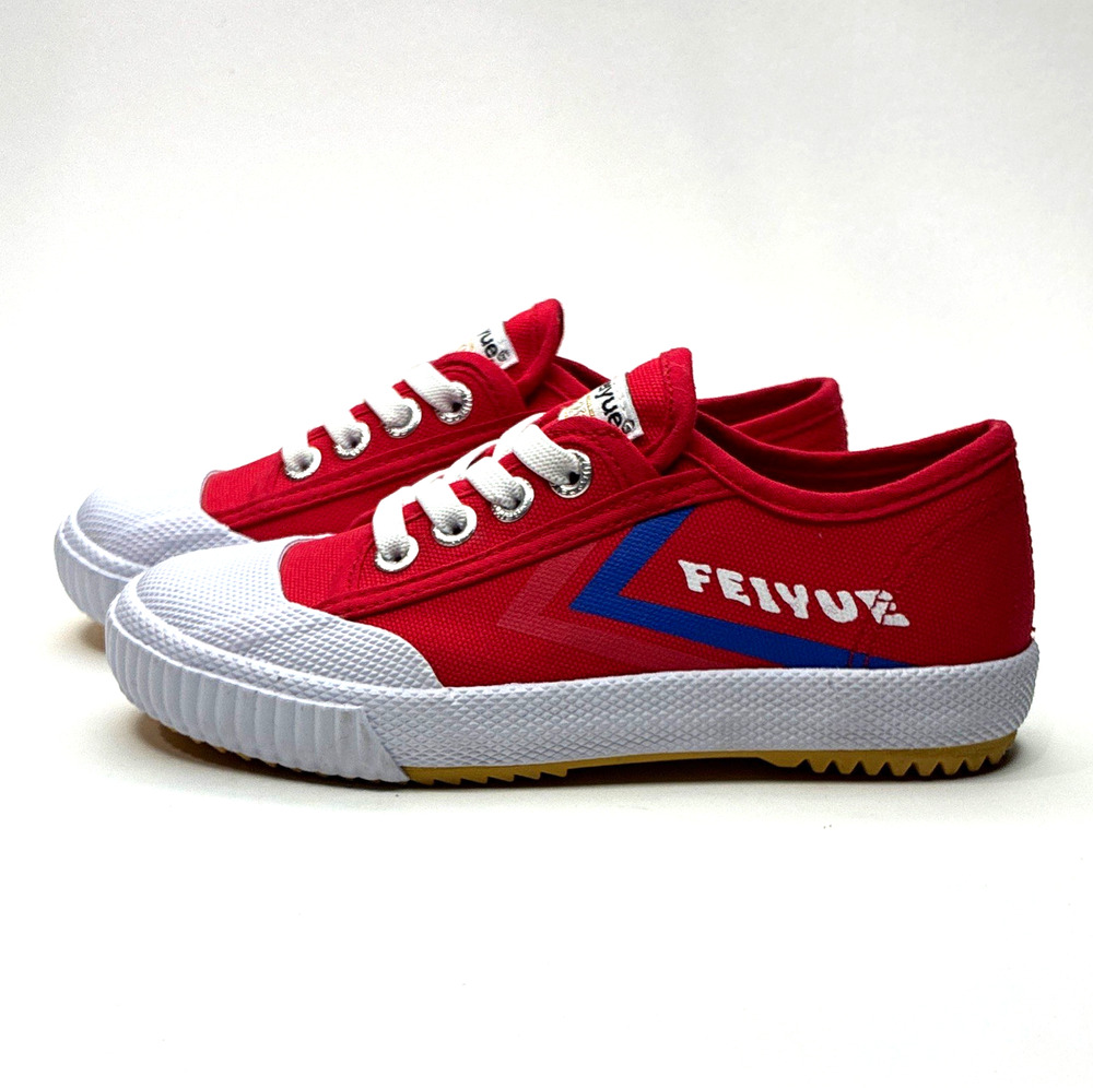 Feiyue Red/White/Blue Canvas Low Top Lace-Up Sneakers Kids US 11 EU 29